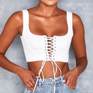 Corset crop top white